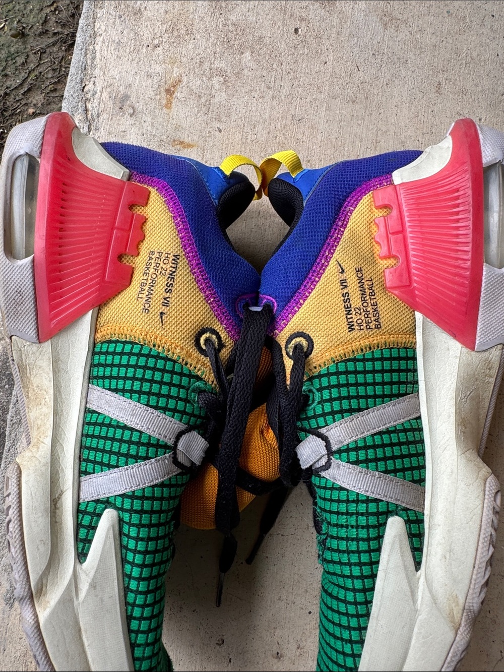 Nike Men Athletic Sneakers Multicolor Green Yellow Purple Black Red Witness 7 - Picture 11 of 11